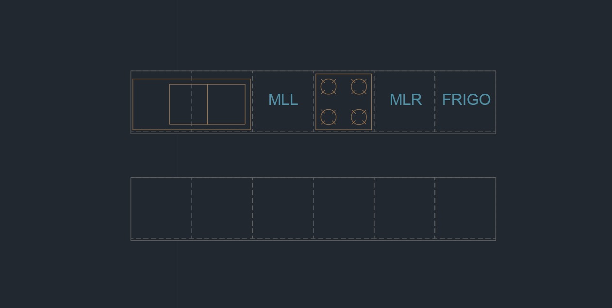Dynamic Kitchen Cabinet Block - Adjustable Length and Placement 3D model_1