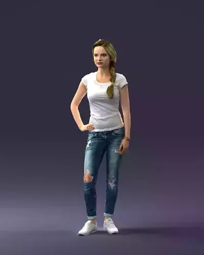 000013 Girl in Casual Cloth Posed