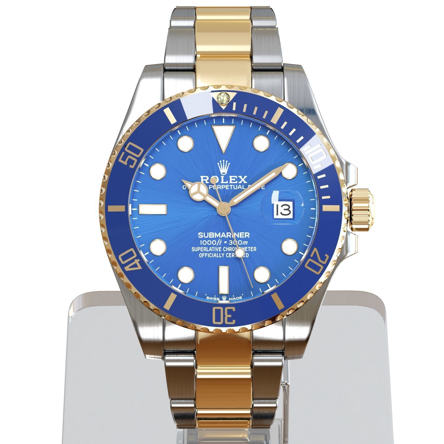 Rolex - Submariner Date Blue 3D model_2
