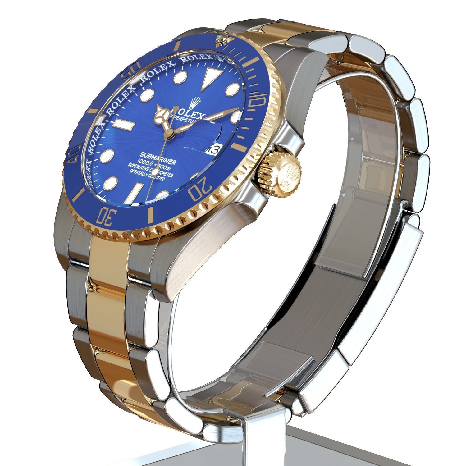 Rolex - Submariner Date Blue 3D model_3