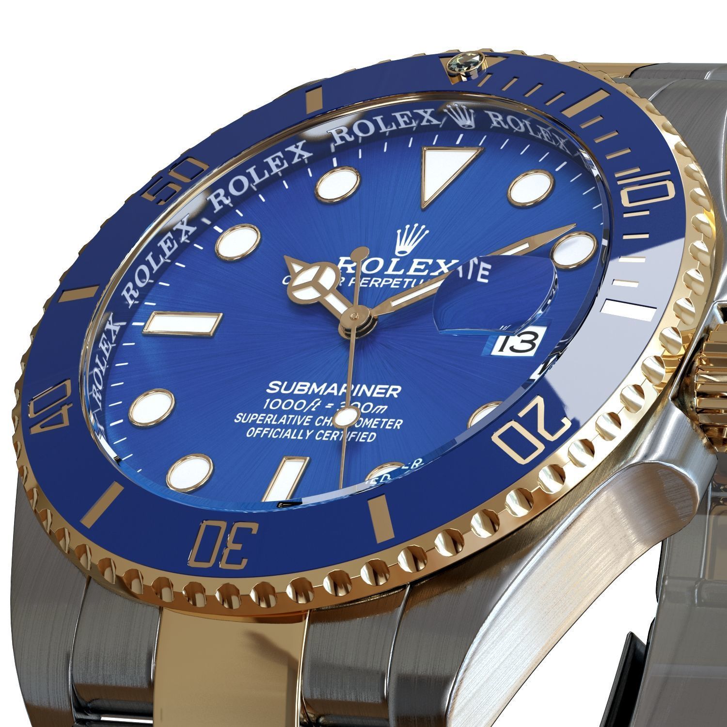 Rolex - Submariner Date Blue 3D model_6