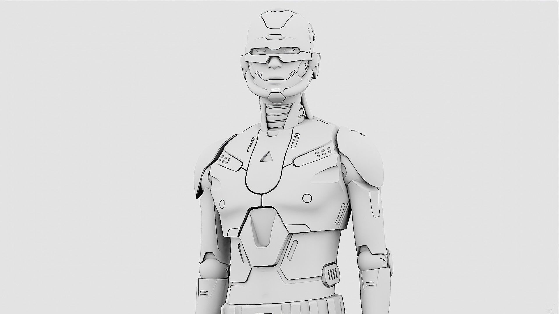 HUMANOID ORPHEUS-G  Rigged for Unreal Engine - Unity - MIXAMO  3D model_34