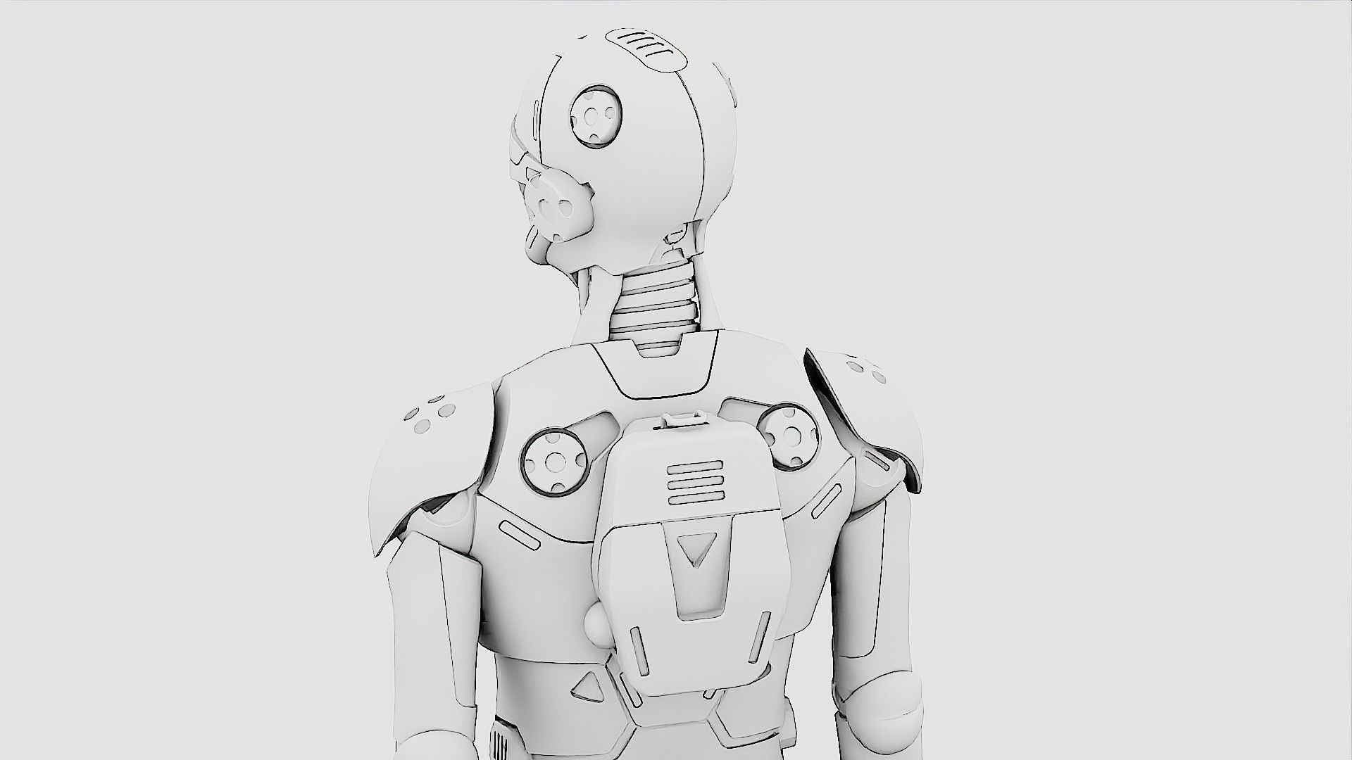 HUMANOID ORPHEUS-G  Rigged for Unreal Engine - Unity - MIXAMO  3D model_35