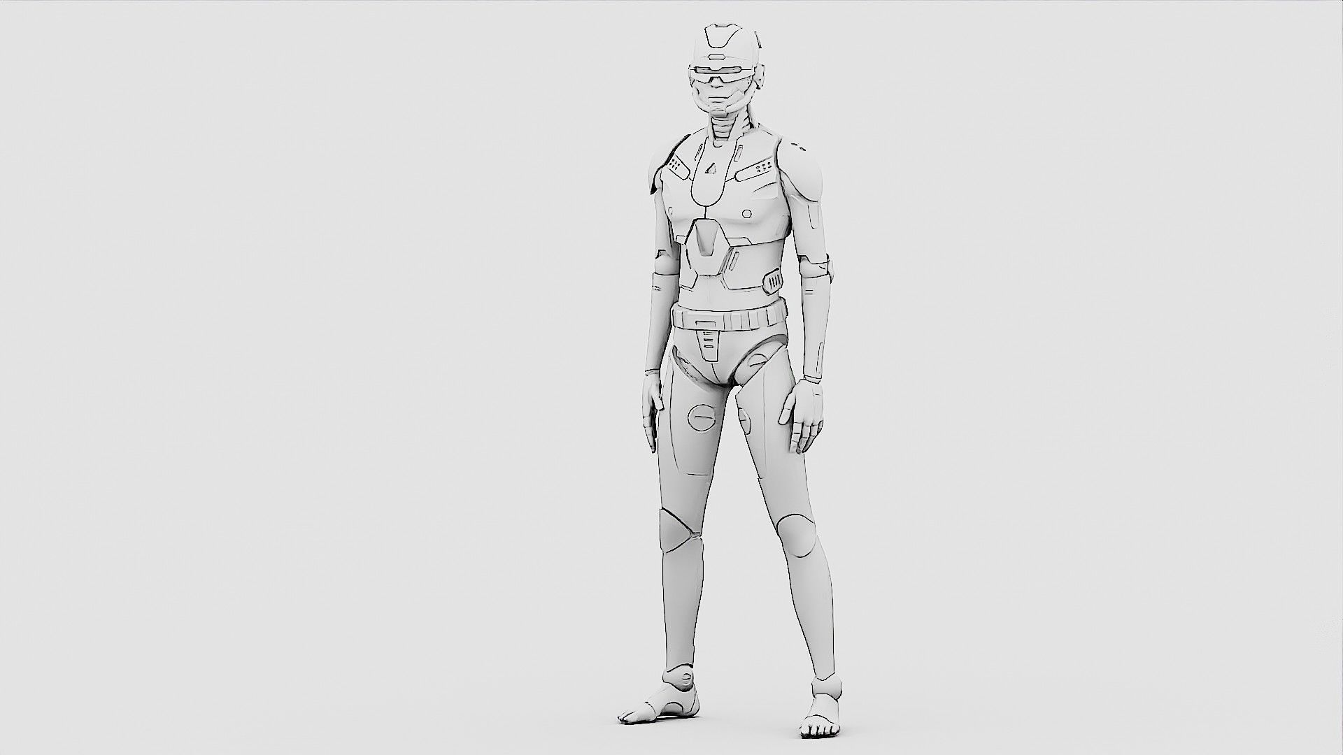 HUMANOID ORPHEUS-G  Rigged for Unreal Engine - Unity - MIXAMO  3D model_32