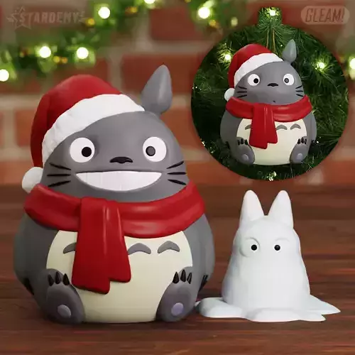 Totoro Xmas Chibi Ornament Decor 3 models 3D print model Totoro Xmas Chibi Ornament Decor 3 models 3D print model