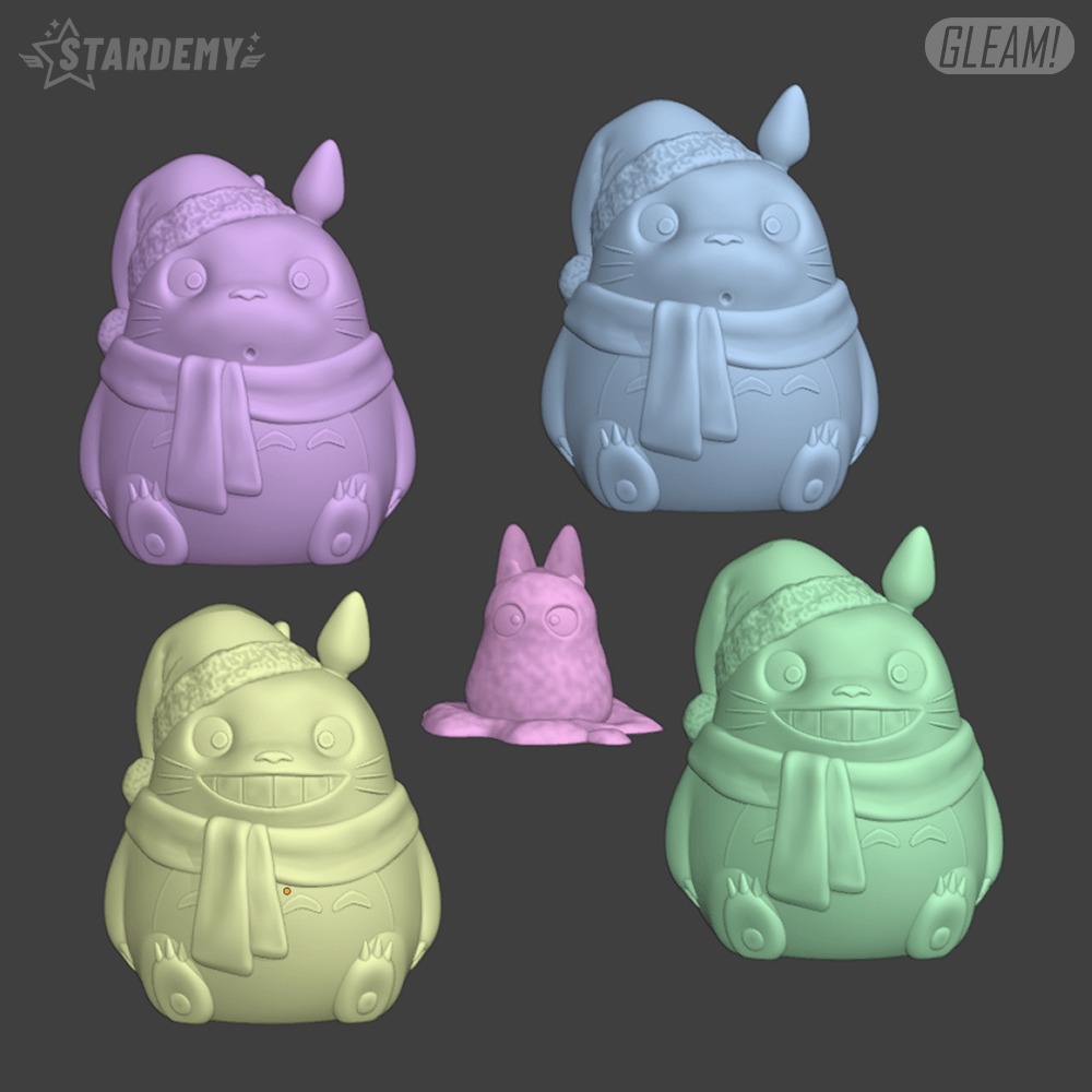 Totoro Xmas Chibi Ornament Decor 3 models 3D print model_1