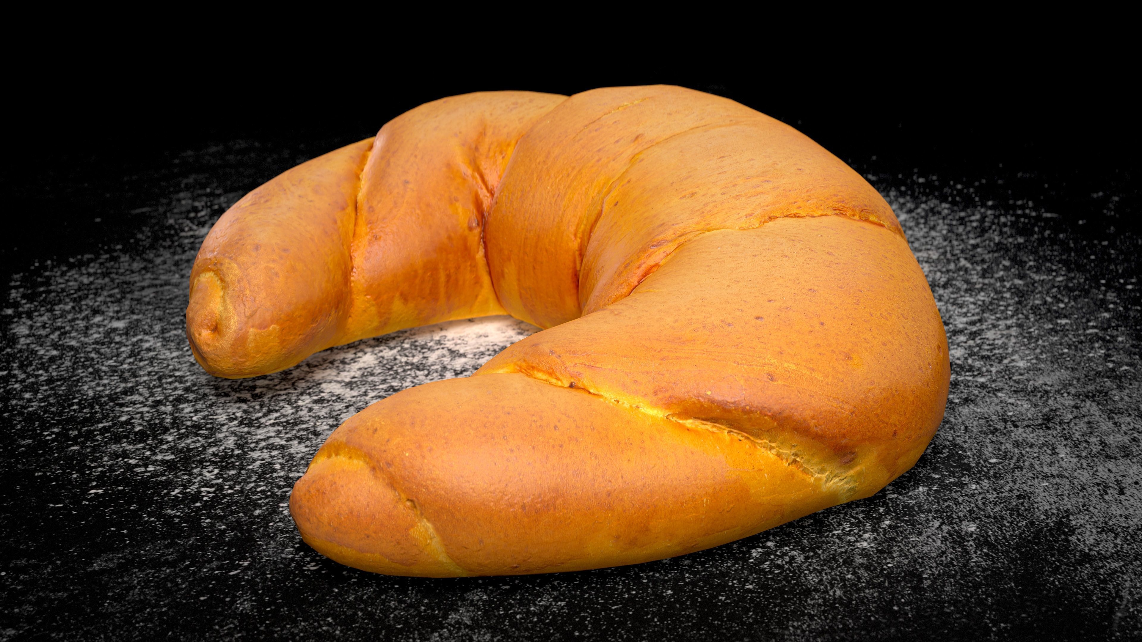 Tasty Crescent Roll PBR game-ready Low-poly 3D model_7
