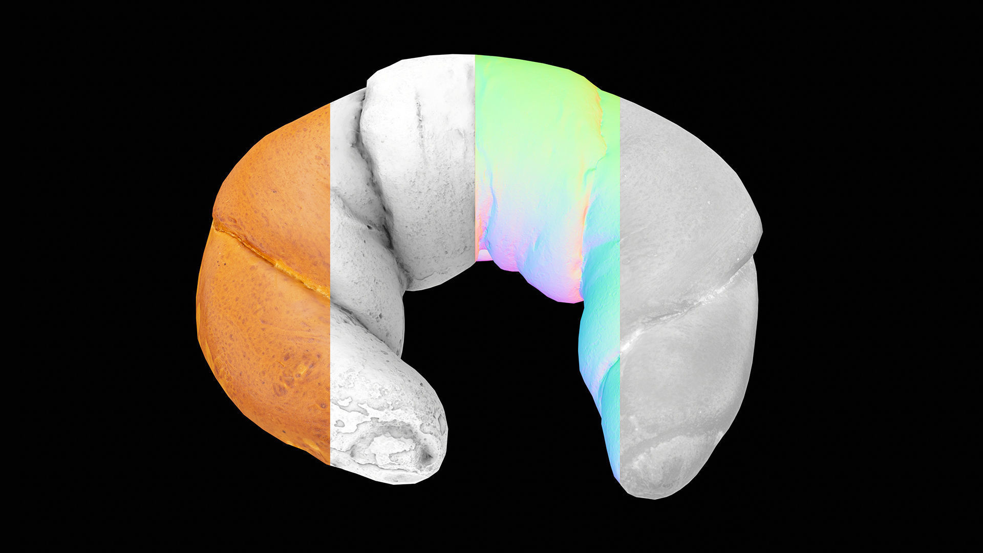 Tasty Crescent Roll PBR game-ready Low-poly 3D model_10