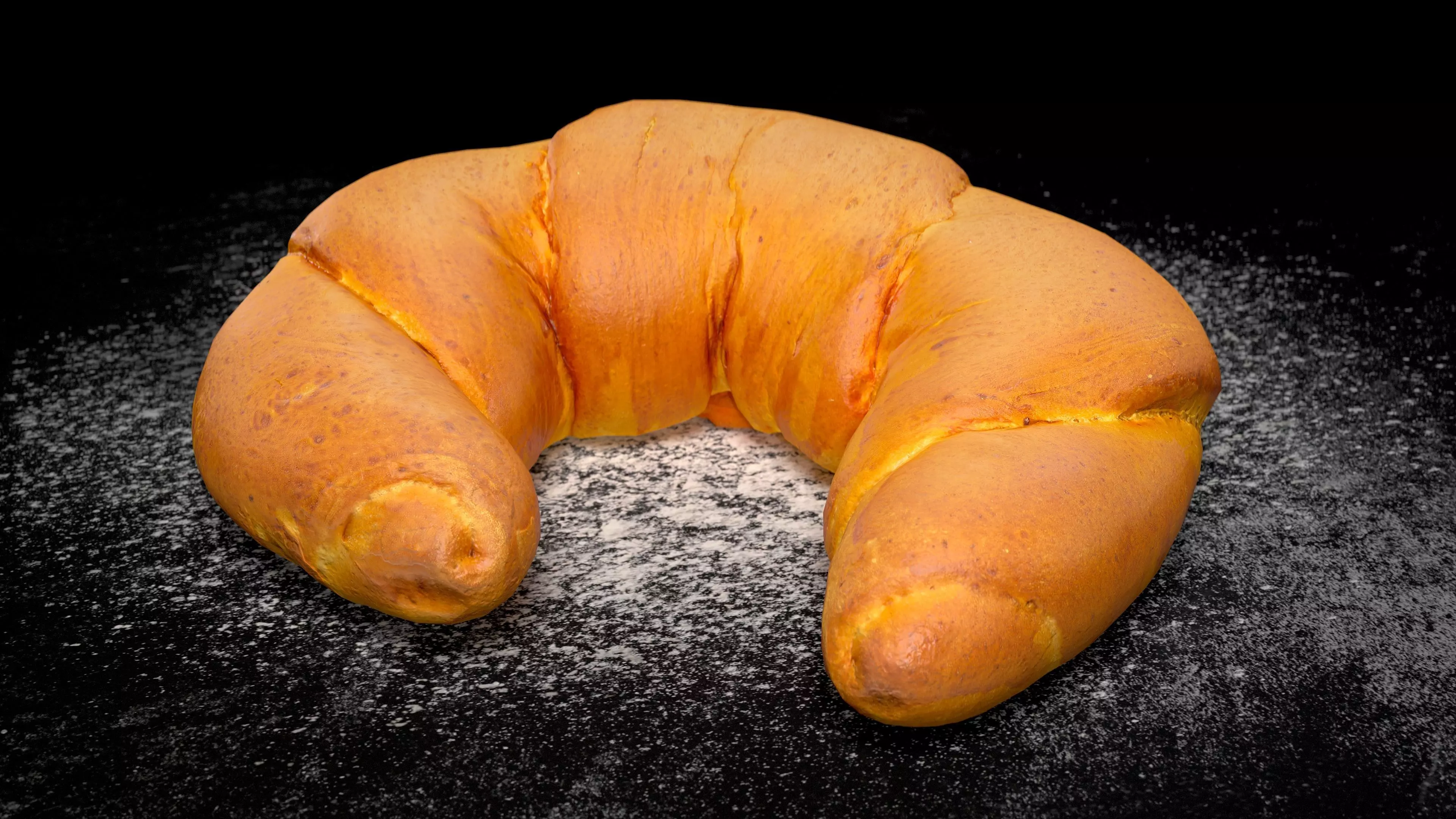 Tasty Crescent Roll PBR game-ready Low-poly 3D model_0