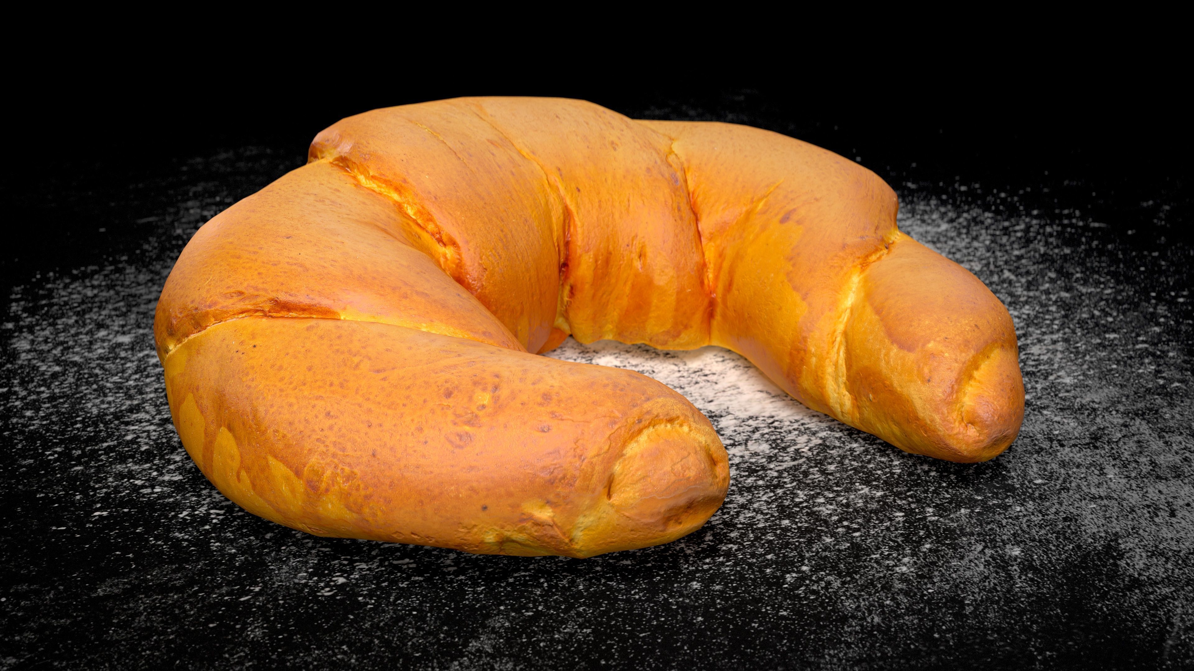 Tasty Crescent Roll PBR game-ready Low-poly 3D model_1