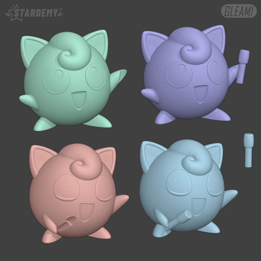 Jigglypuff Sing Chibi Mic 2 models Easy Print 3D print model_1