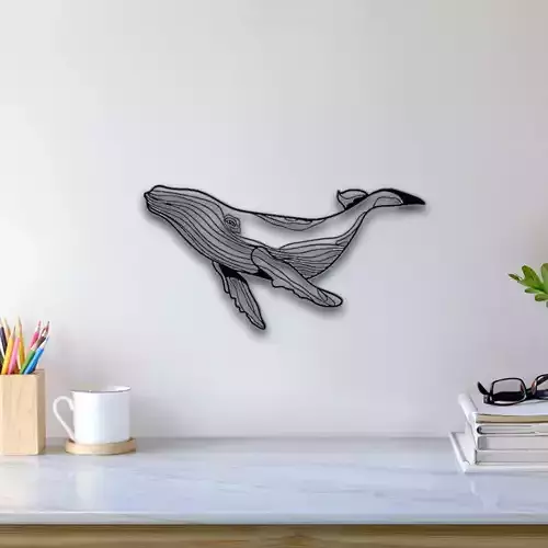 Whale Wall Art 3D print model
