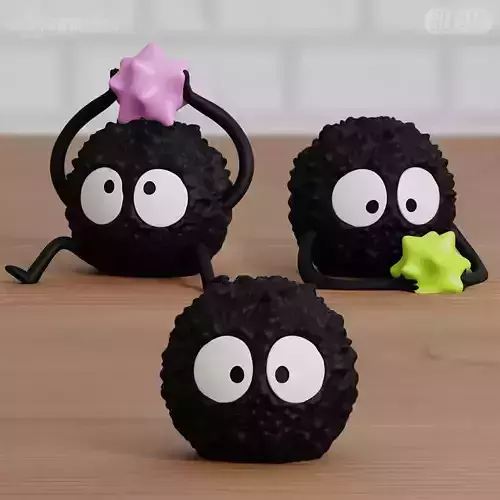 Susuwatari Soot Sprites Chibi 4 models Easy Print