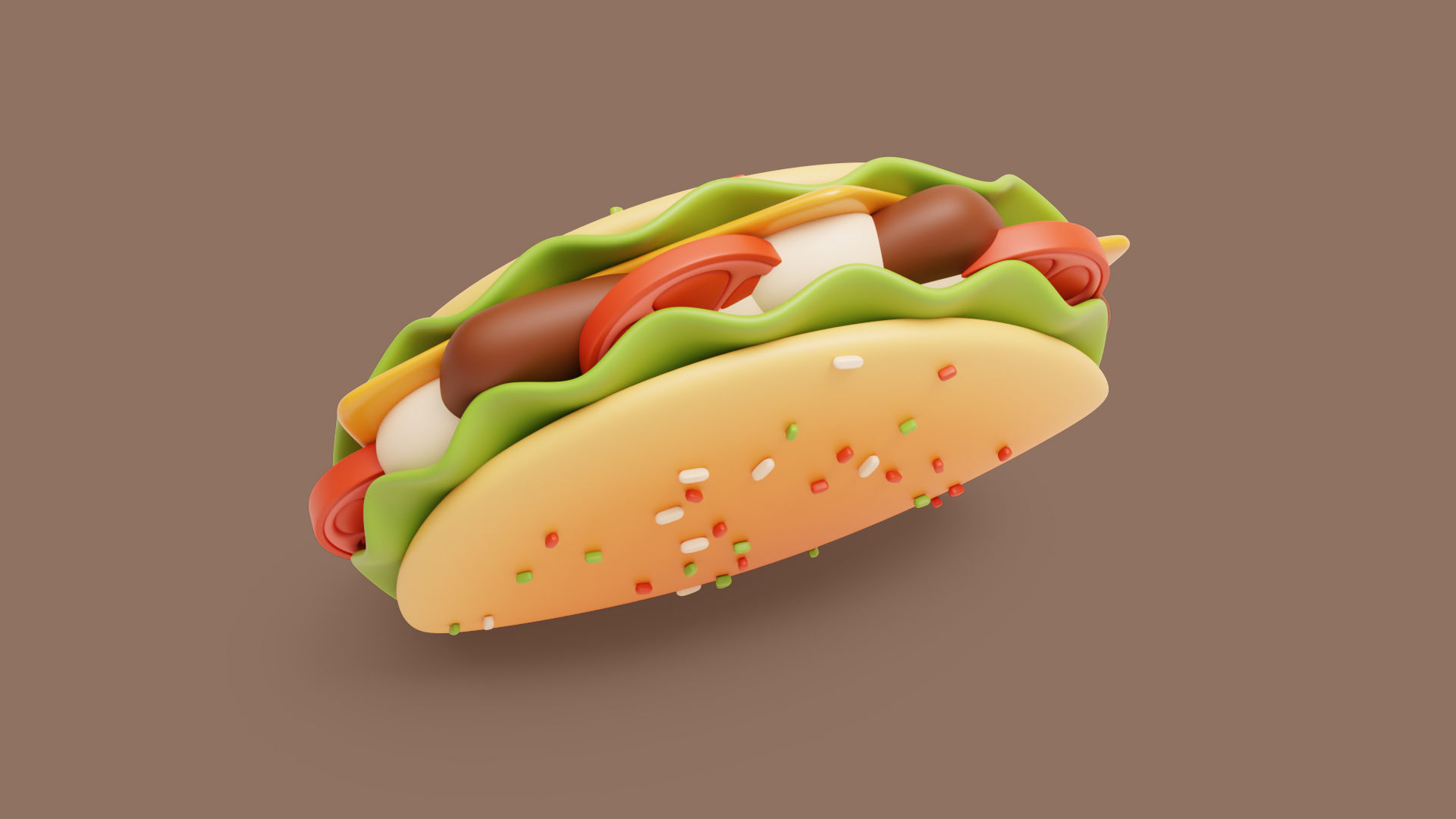 Taco Stylized 3D model_2