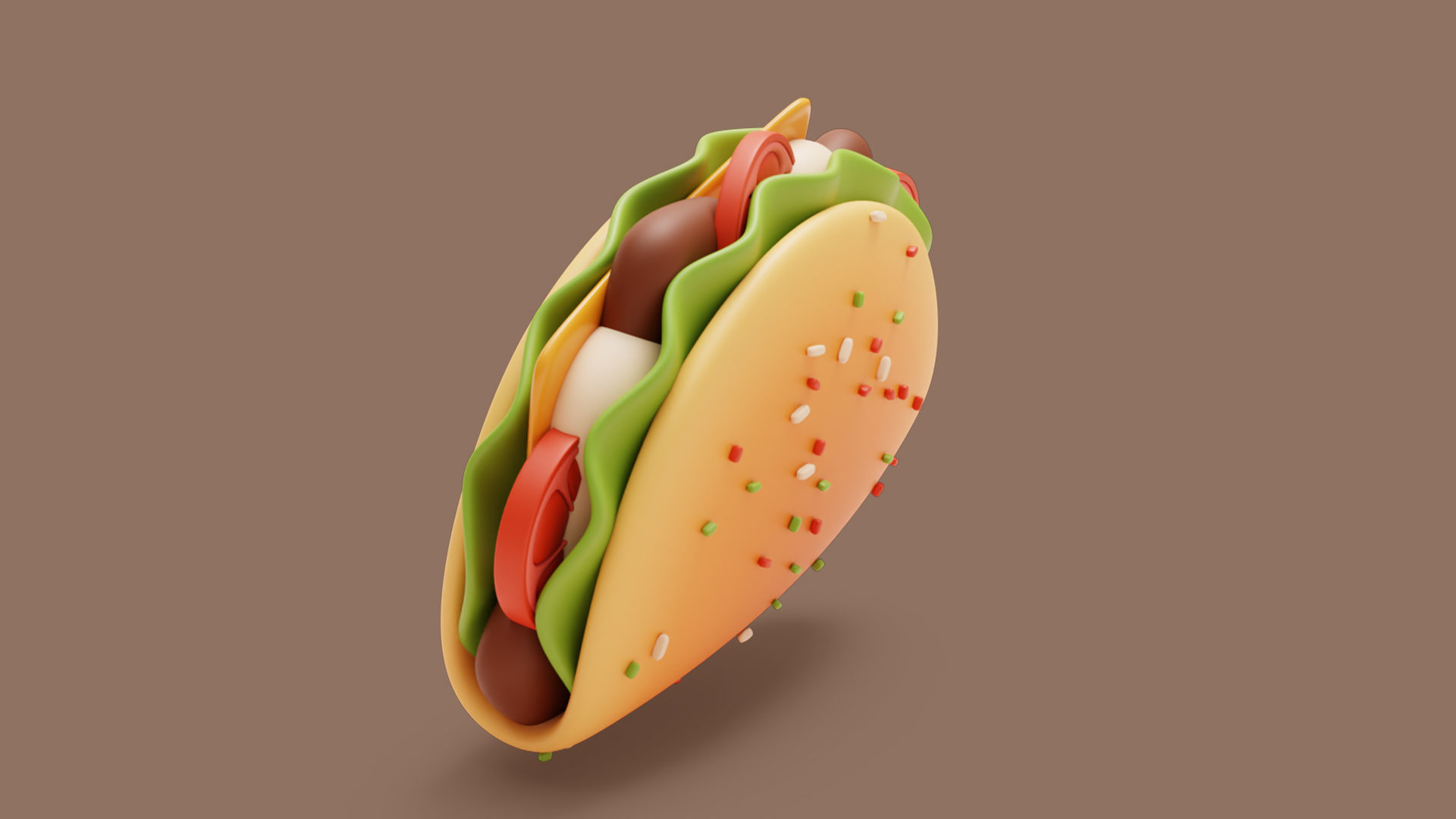 Taco Stylized 3D model_4