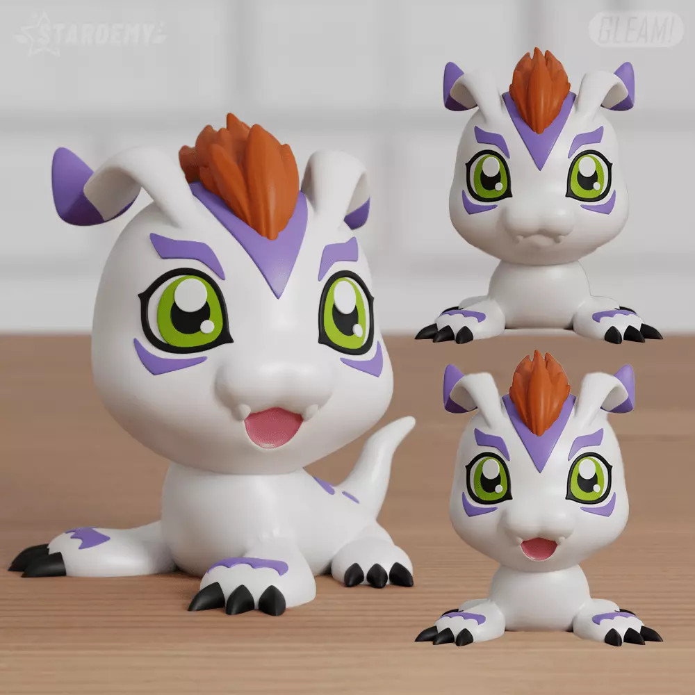 Gomamon Chibi 3 models Easy print Digimon 3D print model_0