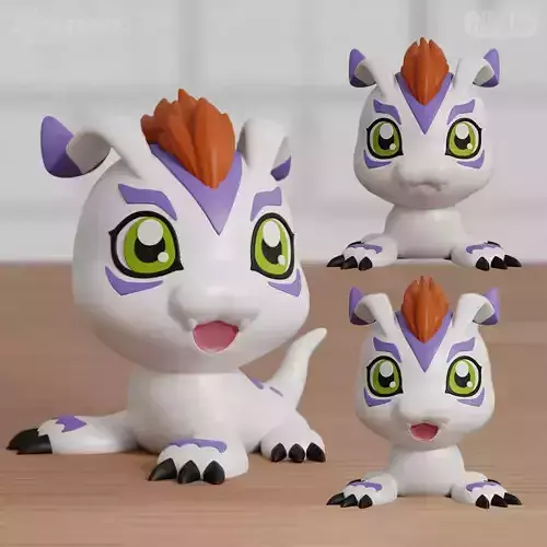 Gomamon Chibi 3 models Easy print Digimon