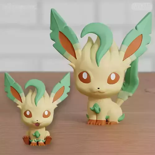 Leafeon Chibi 2 Models Easy Print Pokemon