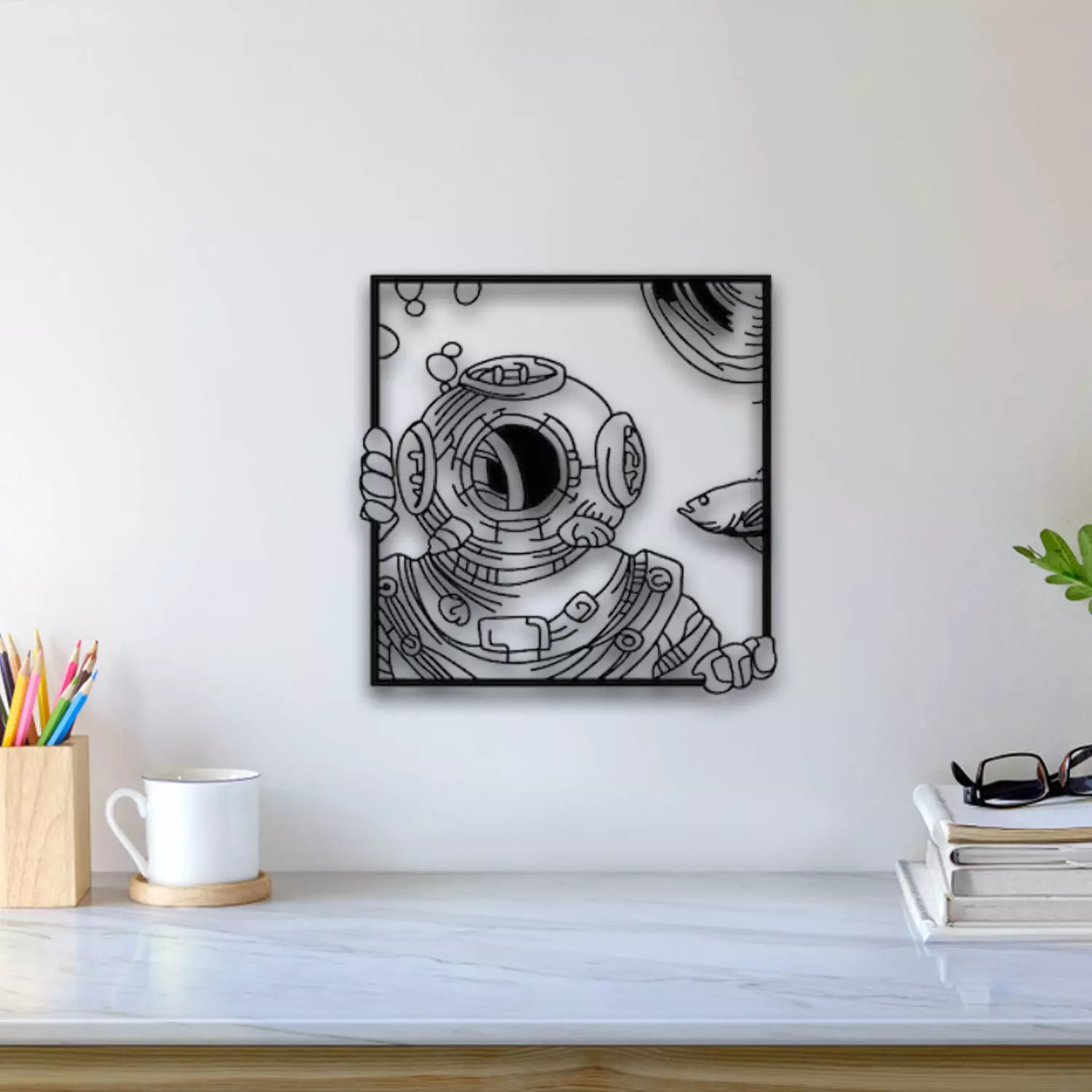 Diver Wall Art 3D print model