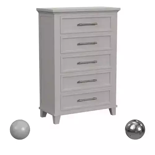 Canterbury 5 Drawer Chest in Ivory 3D model