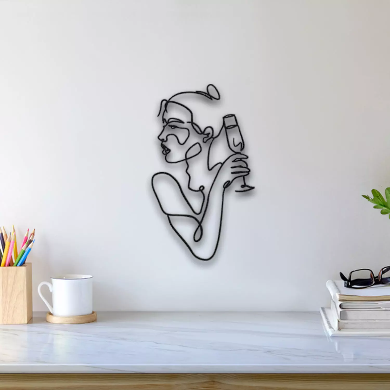 Drink Champain Woman Wall Art 3D model 3D printable | CGTrader