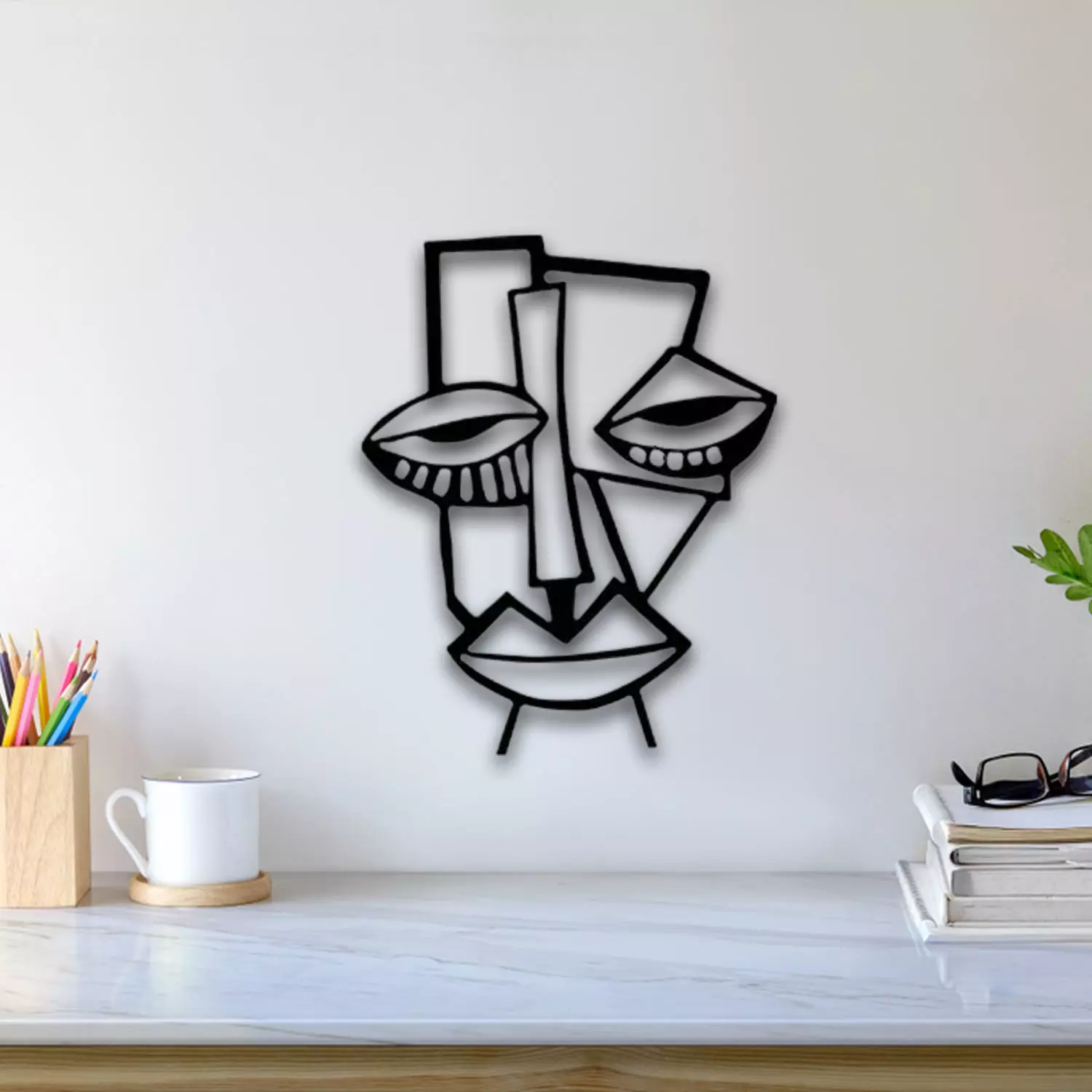 Abstract Face Wall Art 3D print model_0