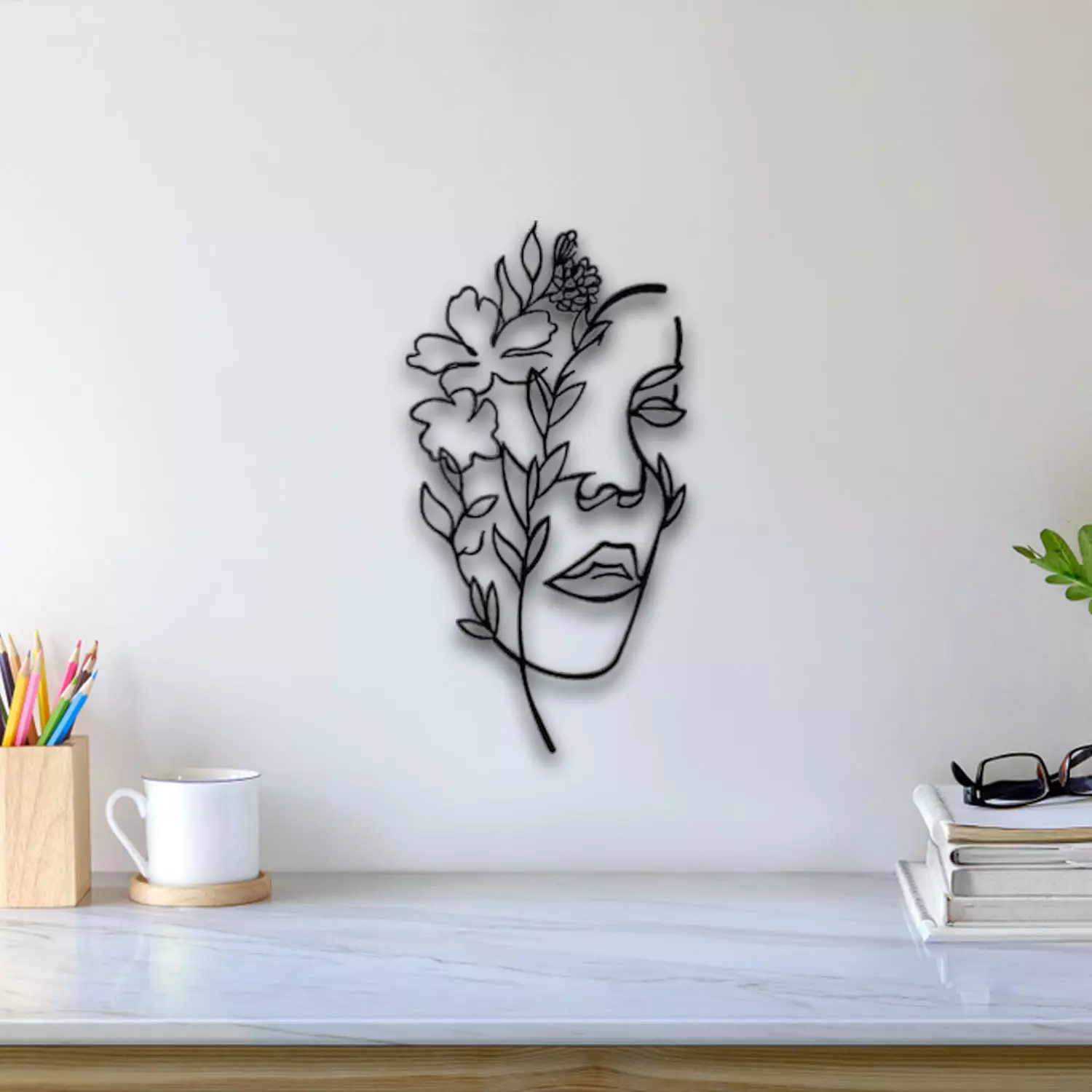 Flower Face Wall Art 3D print model_0