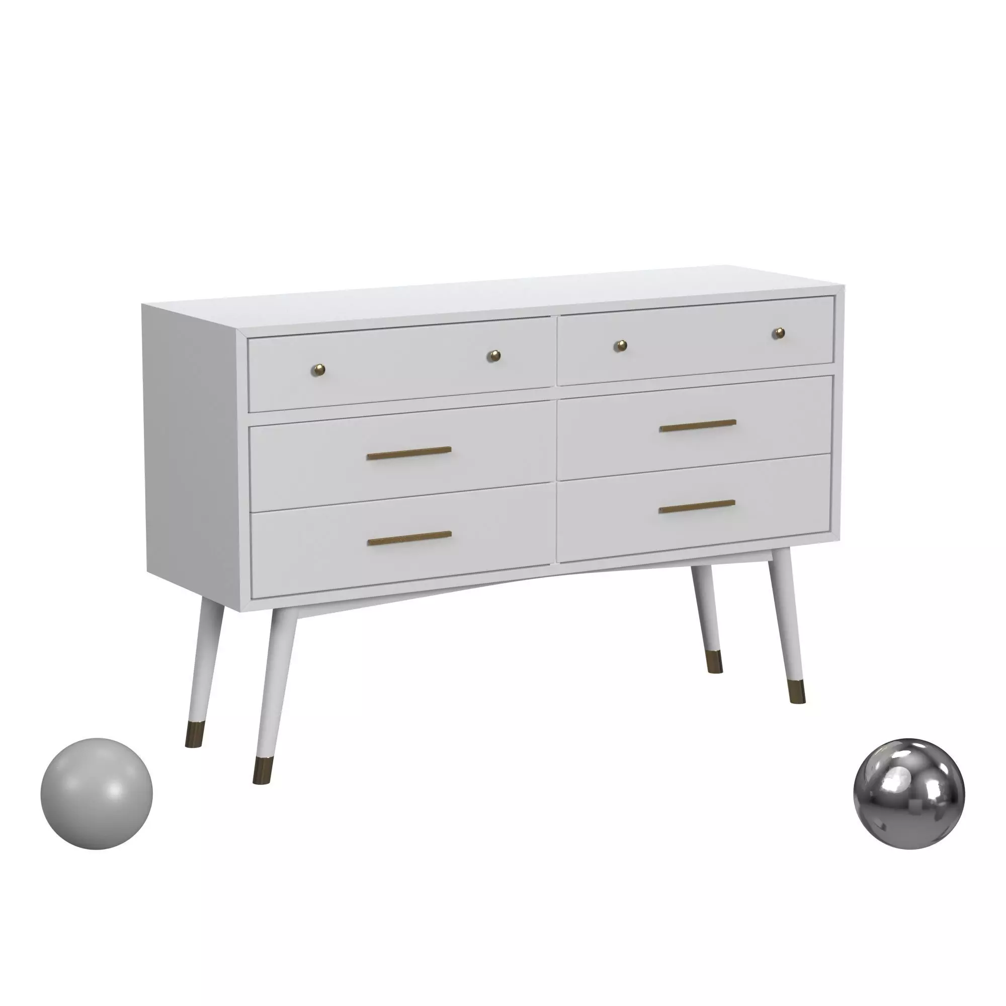 AllModern Samuel 6 Drawer Double Dresser 3D model_0
