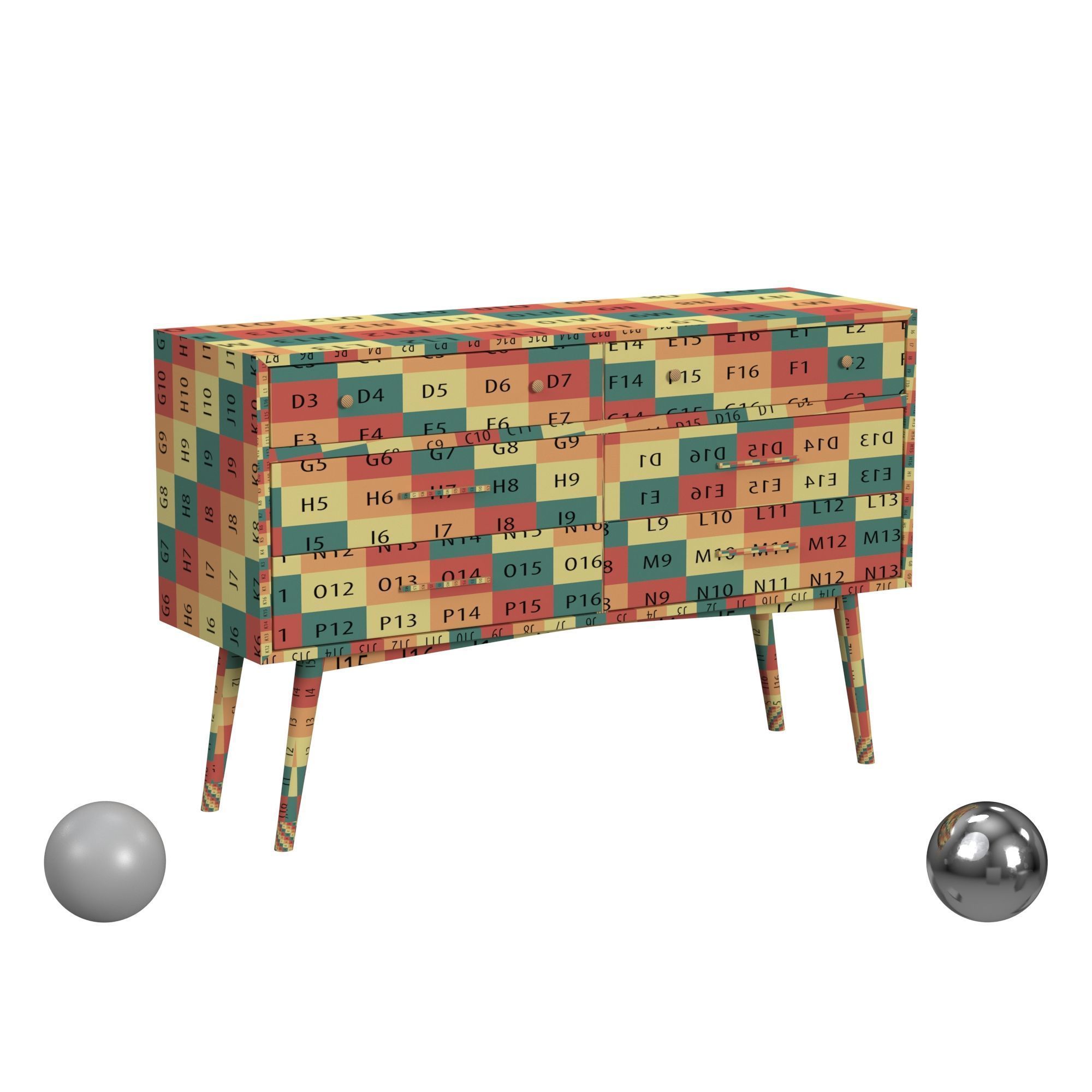 AllModern Samuel 6 Drawer Double Dresser 3D model_2