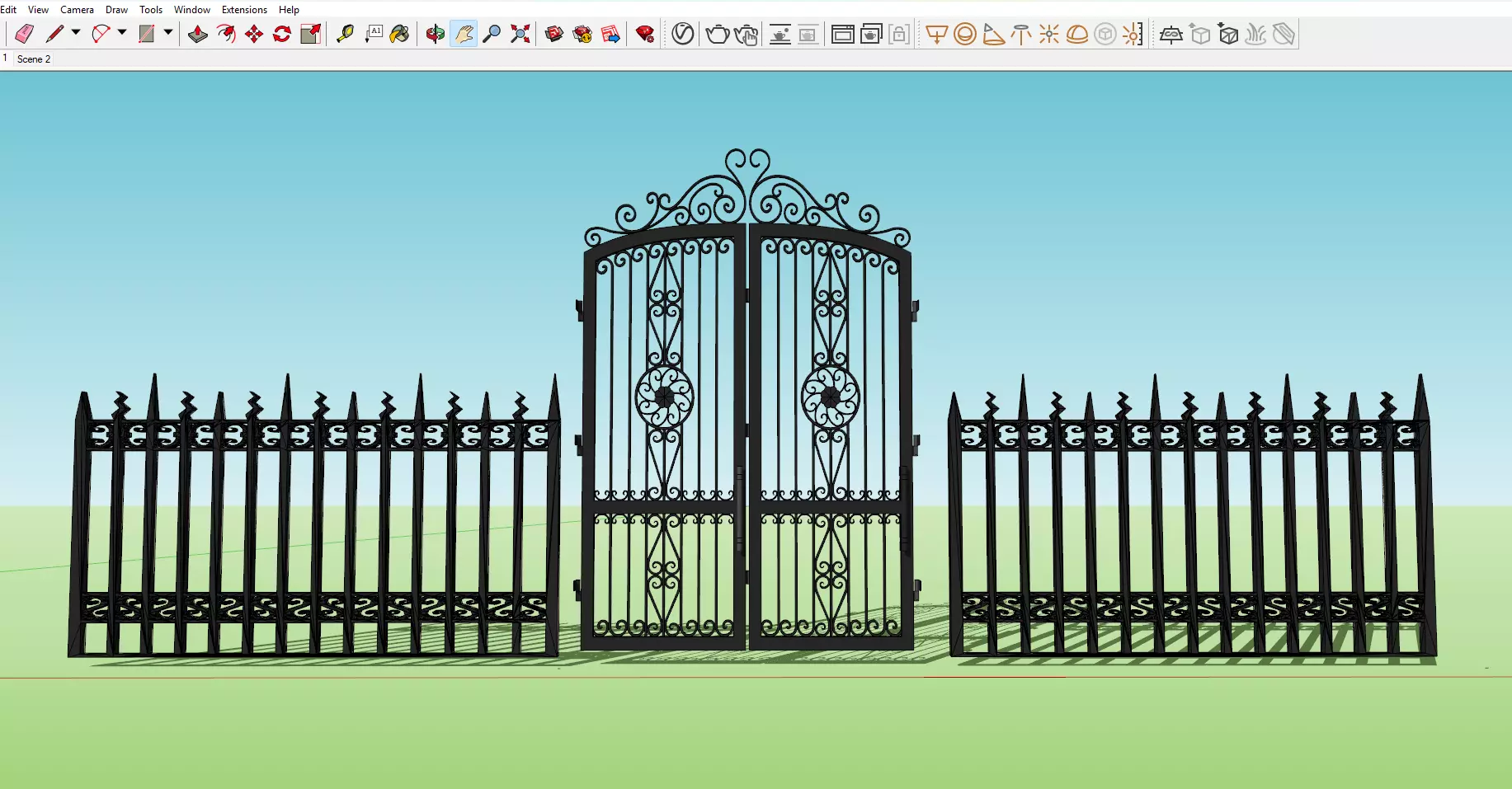classic gate 3D model_0