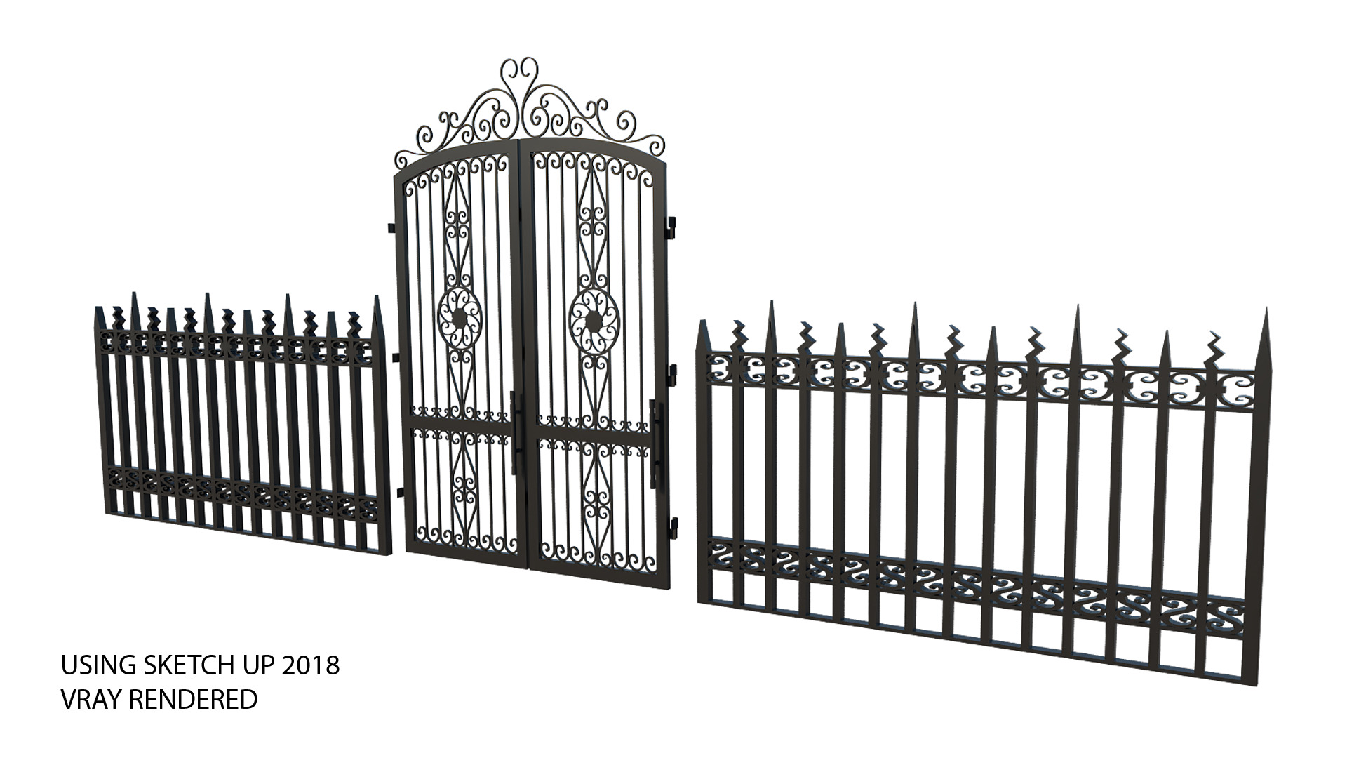 classic gate 3D model_1