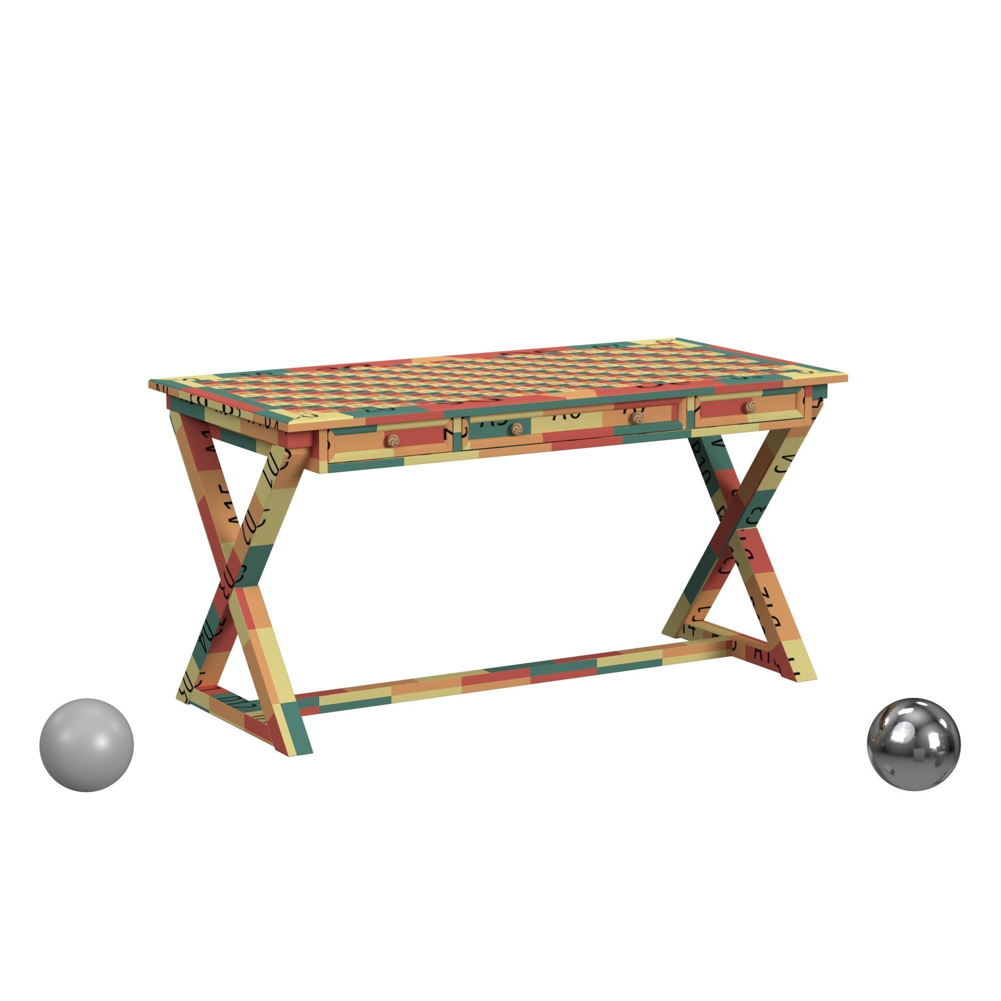 Crestview Home Office Brentwood Desk 3D model_2