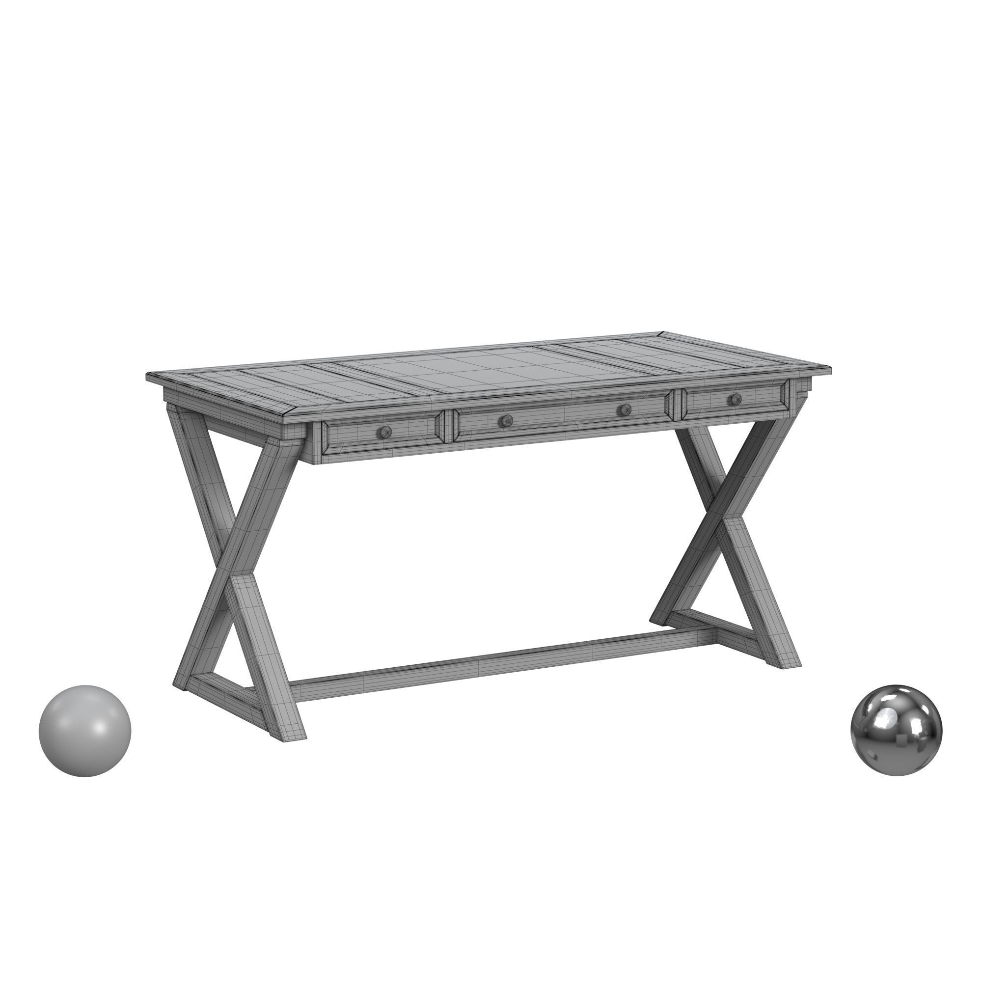 Crestview Home Office Brentwood Desk 3D model_3