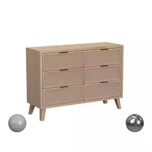Home Fare Accentrics Home Cane Drawer Dresser With Brown Finish