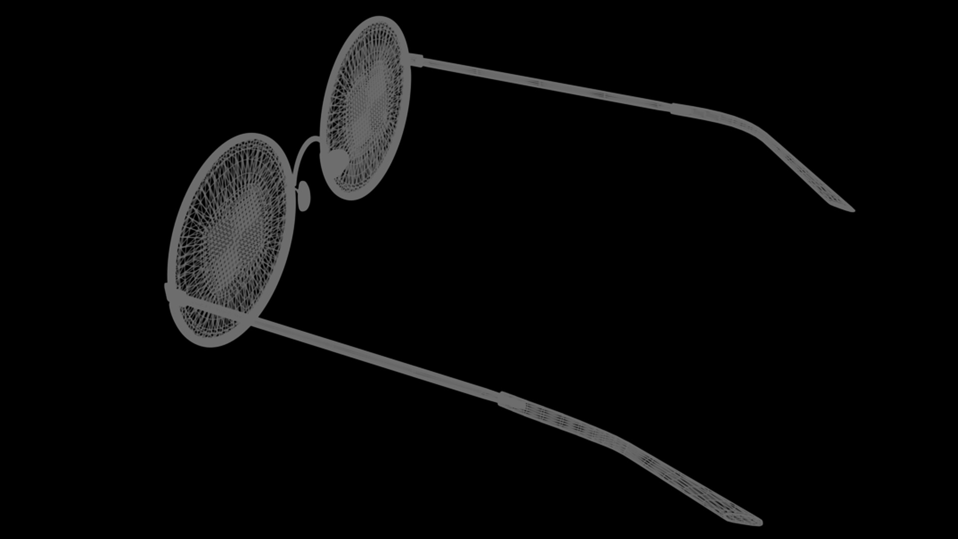 circle glasses high-poly no textures 3D model_12