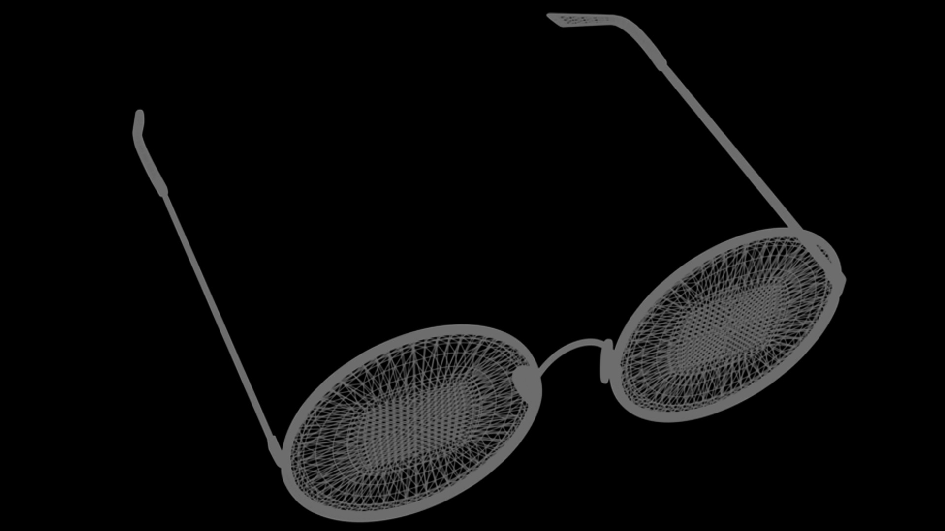 circle glasses high-poly no textures 3D model_11