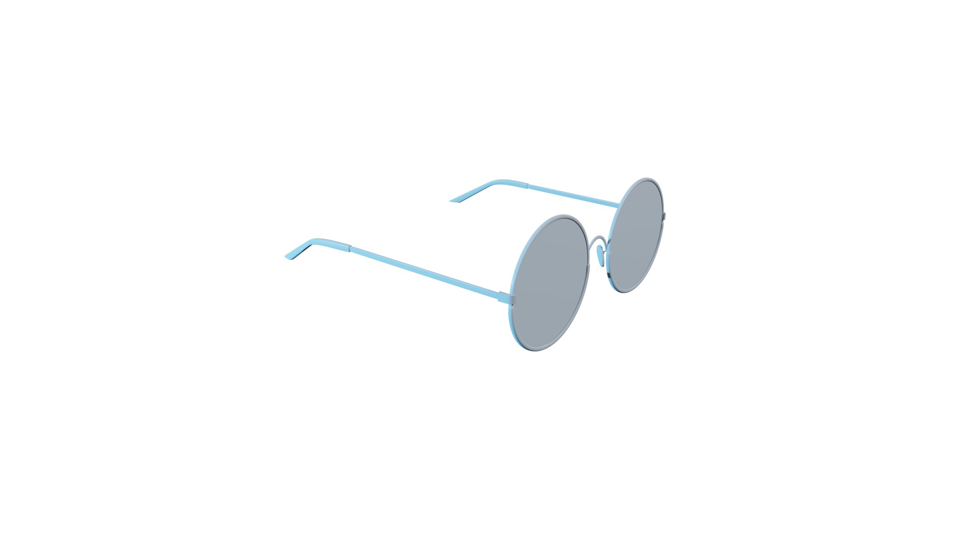 circle glasses high-poly no textures 3D model_3