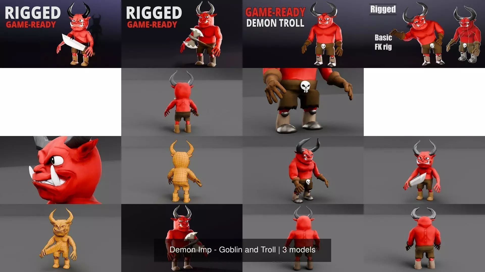 Demon Imp - Goblin and Troll 3D Model Collection