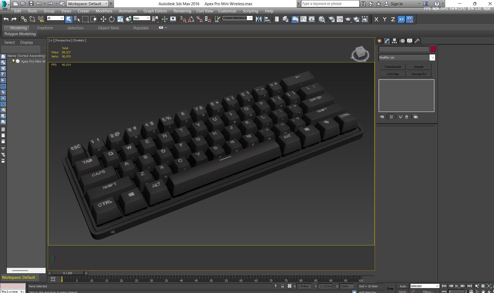 Apex Pro Mini Wireless Keyboard Low-poly 3D model_26