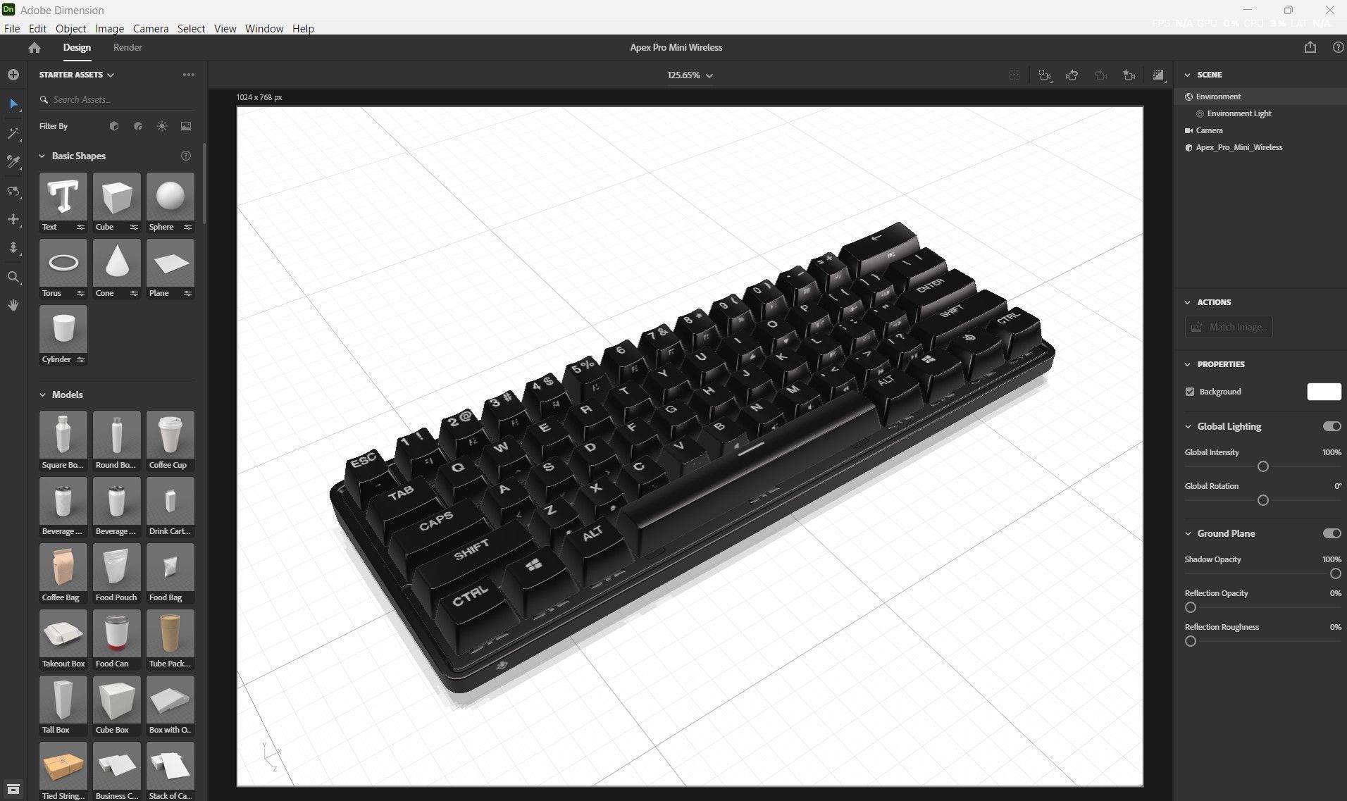 Apex Pro Mini Wireless Keyboard Low-poly 3D model_22