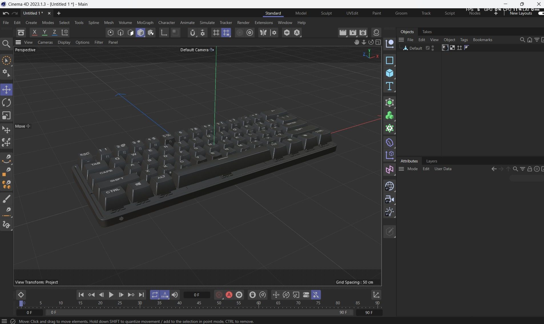 Apex Pro Mini Wireless Keyboard Low-poly 3D model_23