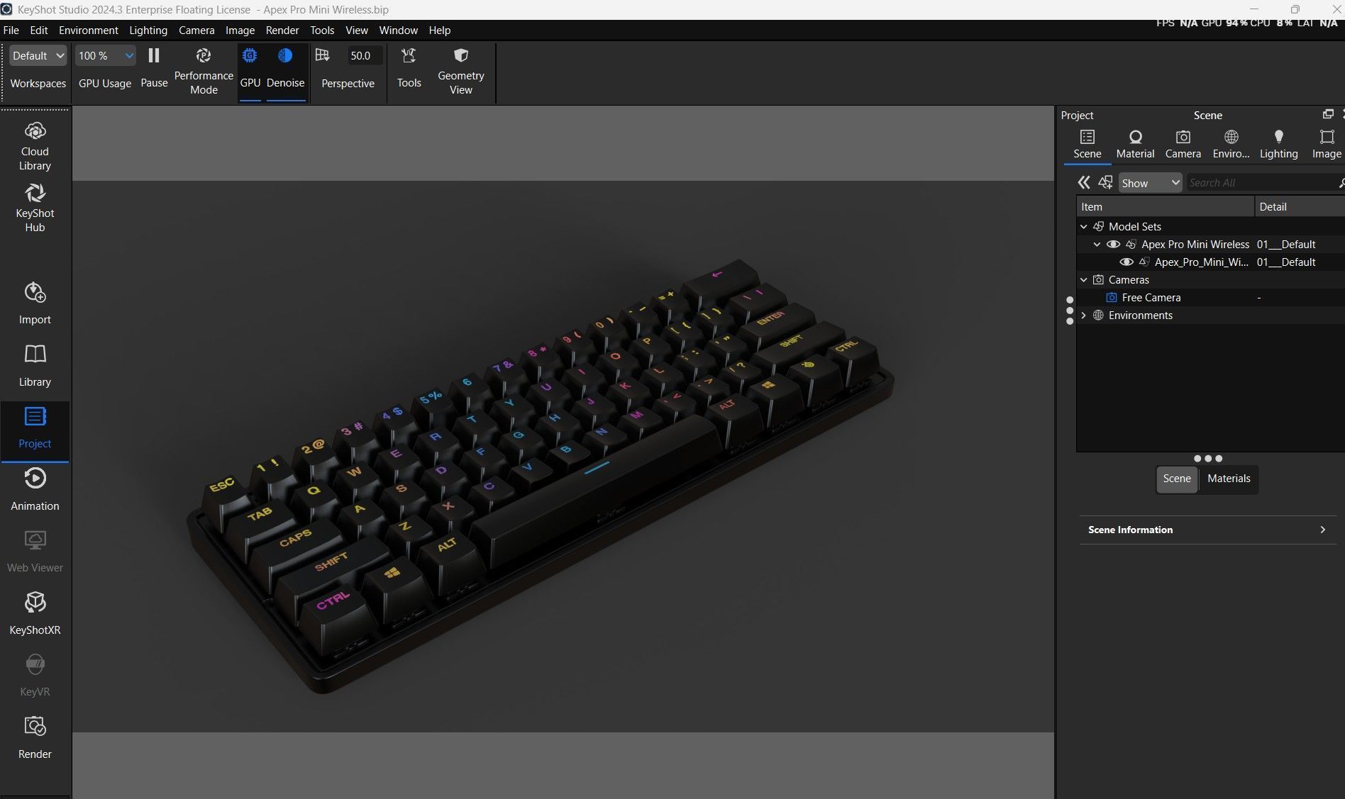 Apex Pro Mini Wireless Keyboard Low-poly 3D model_25