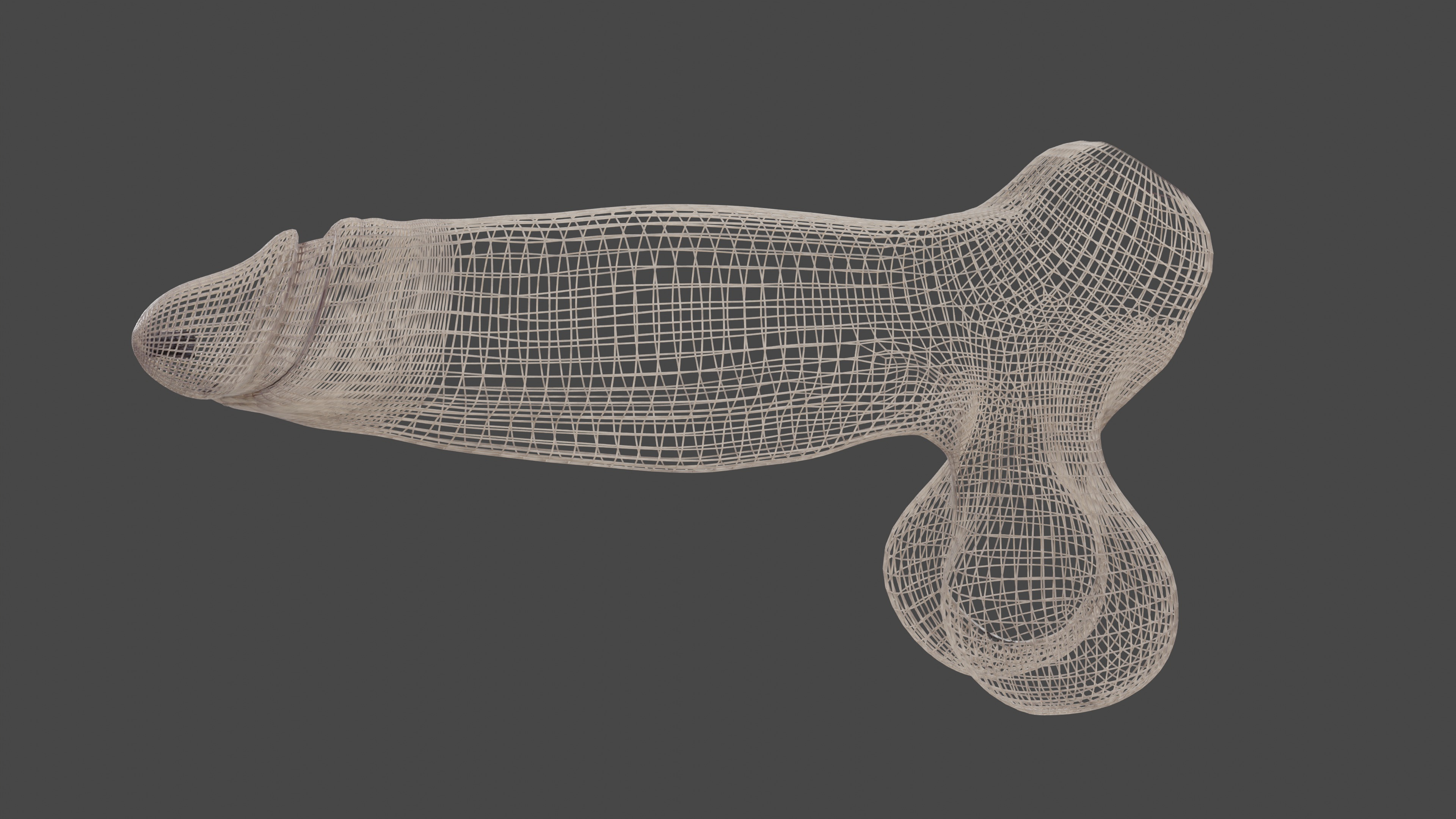 Male Anatomy Penis and Balls Rigged Low-poly 3D model_2