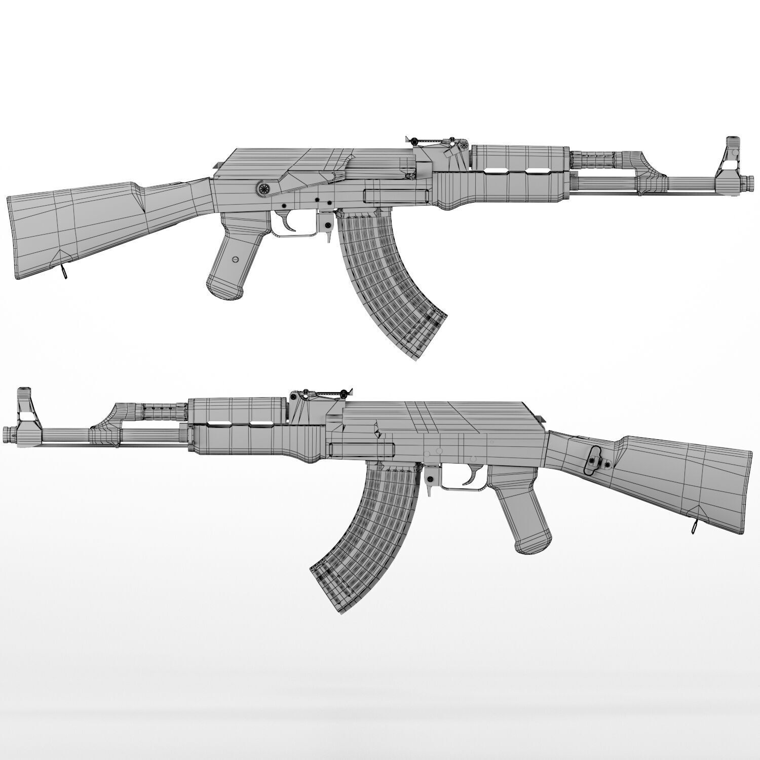Kalashinkov ak47 Low-poly 3D model_6