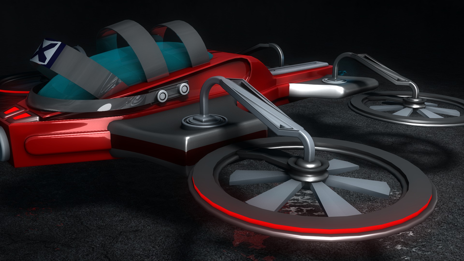 Sci Fi Drone 3D model_2