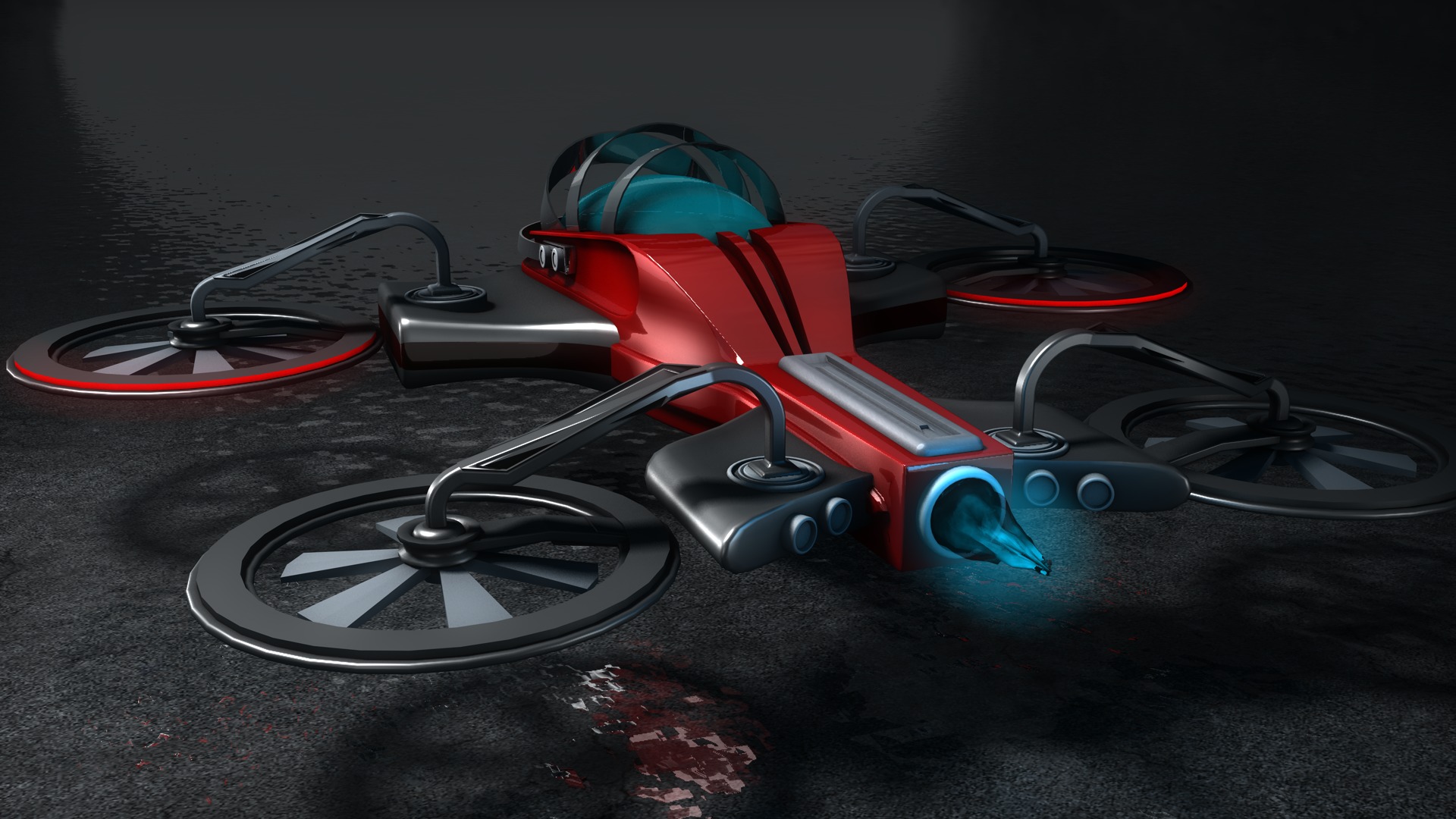 Sci Fi Drone 3D model_4
