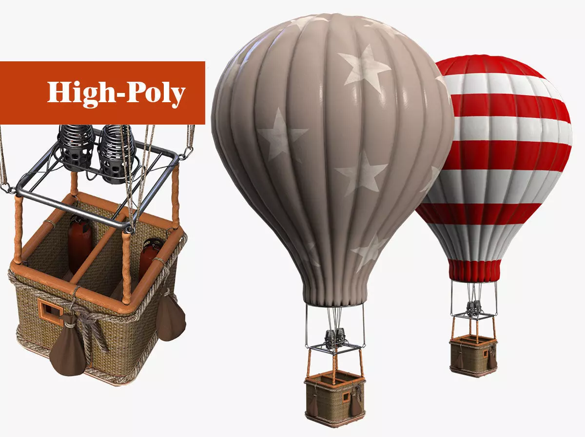 balloon high-poly textured 3D model