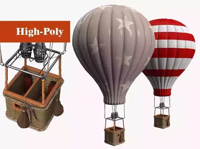 balloon high-poly textured 3D model
