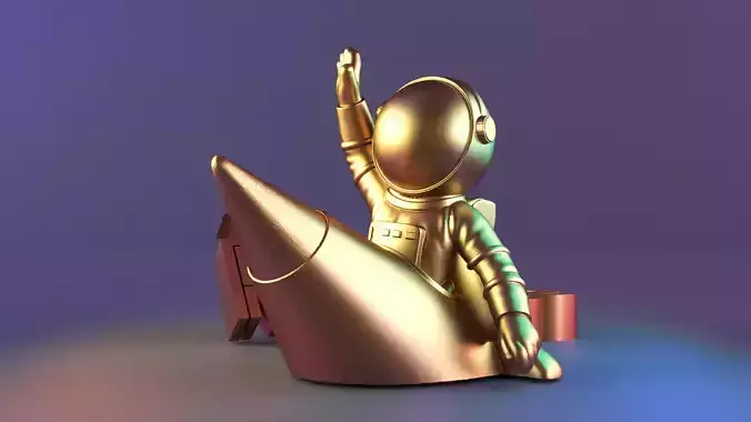 Flying Astronaut Statue 