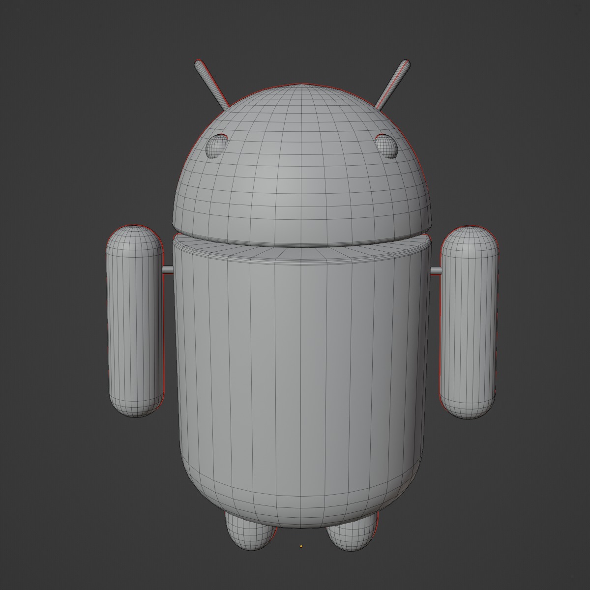Android Robot Set Low-poly 3D model_58
